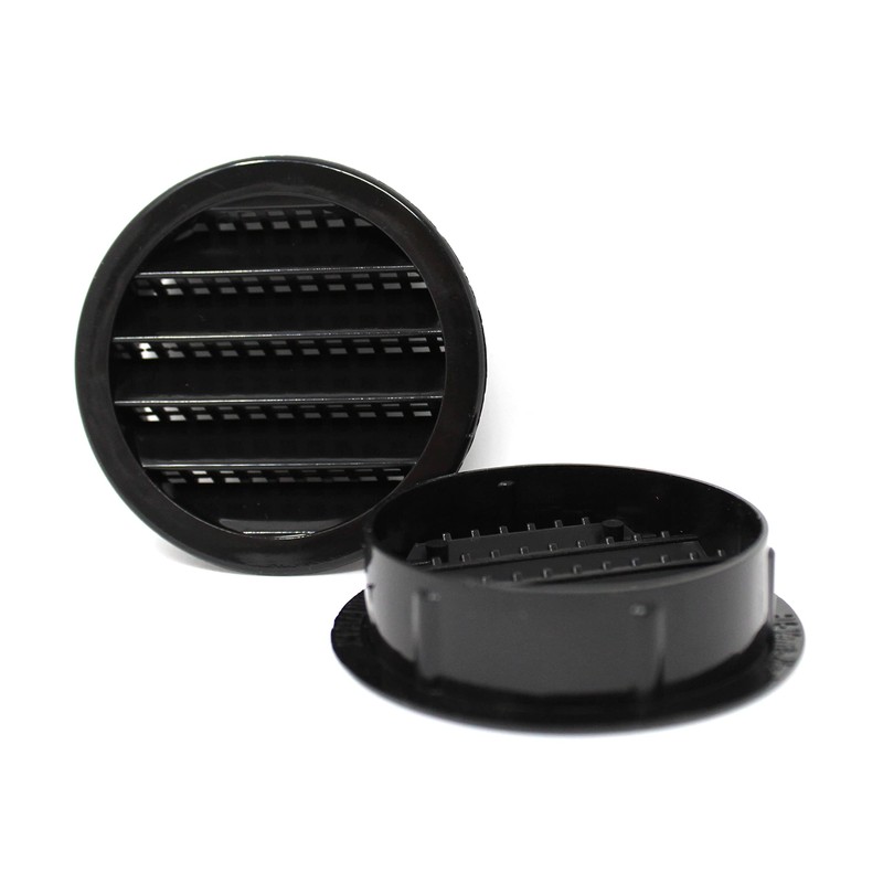 Black 4" Round Plastic Soffit Air Vent 50 Pack