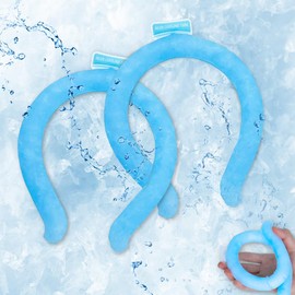Portable Ice Ring, Neck Cooling Tube, Wearable Cooling Neck Cooler, Reusable Cooling Artifact Suitable for Hot Weather, Indoor and Outdoor Workers, Summer Parades and Celebrations, 2pcs (Blue)