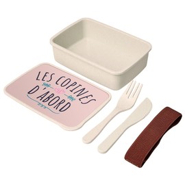 Fabulous Lunch Box Lunchbox mit Besteck, Rosa – Les Copines d'Abord Amies Potes – 700 ml