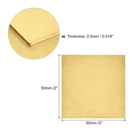 TA-VIGOR 4Pcs H62 Brass Sheet, 50mm x 50mm x 0.5mm Metal Sheet Brass Plates for DIY Crafts, Electrical, Repairs, Industry