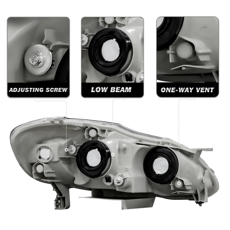 SOCKIR Headlight Assembly Compatible with 2003 2004 2005 2006 2007