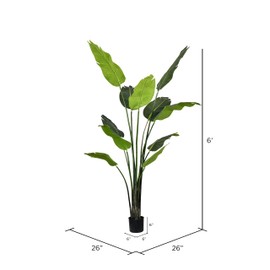 Vickerman 605622-6' Potted Travelers Palm 11 Leaves (TB190860) Palm Home Office Tree