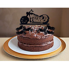 LaVenty - 25 piezas de decoración para tartas de motocicleta, decoración para tartas de feliz cumpleaños, para fiestas de cumpleaños de hombre o cumpleaños de niño