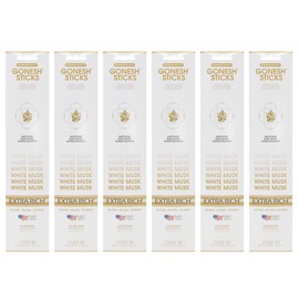 GONESH White Musk Incense Sticks, Set of 6