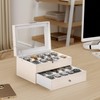 BEWISHOME Watch Case, 20-Slot Watch Box for Men, 2-Layer Watch
