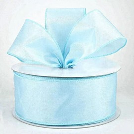 RGC Blue 2.5" by 4 yard Wired Ribbon Shimmering Iridescent Christmas Easter Baby Boy