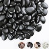 FINIKIS 2lbs Black Pebbles for Indoor Plants, 1-2Inch Natural River