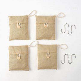 Fresh deodorizing bamboo charcoal bag 4p set (beige)