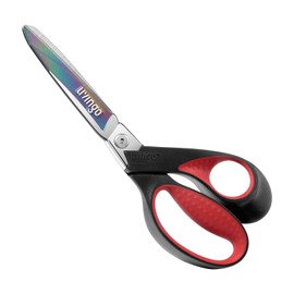 LIVINGO Multi-Purpose Scissors Heavy Duty 229mm Sharp Forged Stainless Steel Titanium Coated Shears Rubber Soft Grip Cutting Carpet Fabric Leather Cardboard Wire Plastic Material Outdoor Home DIY Tool