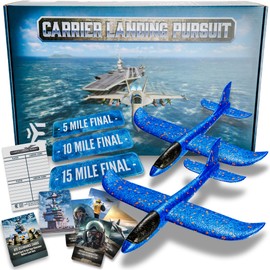 Carrier Landing Pursuit - Indoor Outdoor Toys Toss Game with Foam Gliders, Aircraft Carrier Landing Challenge, Airplane Toy, Glider, Toy Planes, Flying Toys, Air Plane Toy, Novelty Board Games & Toys