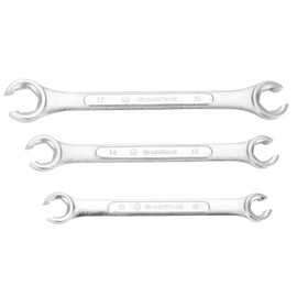 GreatNeck Metric Flare Nut Wrench Set, Open Heads For Fastening Nuts to Tubing, Grips Soft-Metaled Fasteners Without Harm, Useful Car Repair Tool, Brake Lines, Power-Steering System