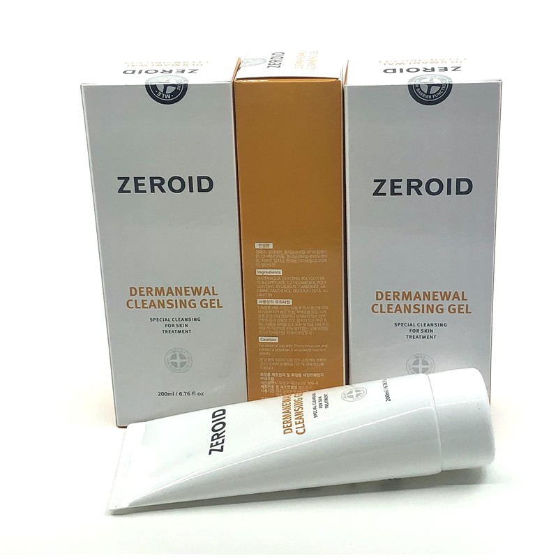 ZEROID Damanual Cleansing Gel, 6.8 fl oz (200 ml), Dermanewal