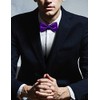 JEMYGINS Mens Bowtie Silk Purple Bow Tie and Pocket Square