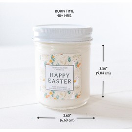 The Dancing Wick Candle Co. Happy Easter Soy Candle - Floral Blend of Magnolia, Peony, Freesia, Cherry Blossom & Bergamot - 8 oz, Hand-Poured - Made in USA – Perfect for Gift Giving (Happy Easter)