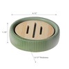 Soap Dish with Bamboo Green, Bathroom Accessories, Green, Dolomite, 4.13