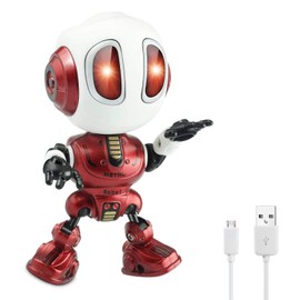 MING YING 66 Talking Robot for Kids Toy - Mini Robot Toys That Repeats What You Say, Robots Toys for 4 5 6 Year Old Girls and Boys, Stocking Stuffers for Boys and Girls (Red)