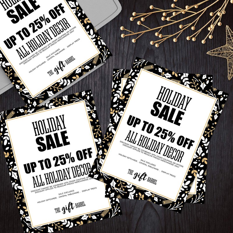 Great Papers! Black And Faux Gold Holiday Letterhead / 80