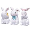 Hodao Easter Decoration Three-Bunny Figurine Set - Adorable Handcrafted White