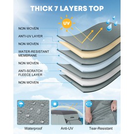 Kohree Travel Trailer Cover 18-20 ft with 8 Enlarged Vents, Sturdy & Waterproof & Anti-UV RV Camper Cover Kit with Front & Back Sign for All Weather Protection