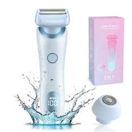 Electric Shaver for Women, Comfort Electric Bodycare Shaver, Multifunctional Electric Razor, Womens Bikini Legs Underarm Public Hairs, Detachable Head Cordless Wet Dry Use Precise Safe - Color: Blue
