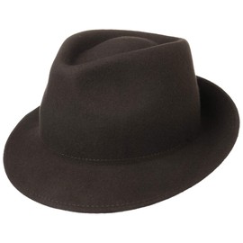 Lipodo Trilby Hat Made of Wool Felt Women/Men - Felt Hat Men's Hat Made in Italy - Italian Wool Hat Autumn/Winter - Wool Felt Hat, dark brown