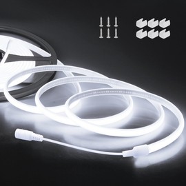 ALITOVE COB LED Strip 5 m Cool White 6000 K 24 V Neon LED Strip Outdoor 1600 LEDs Stripes Waterproof for Garden Festival Home Decoration Lighting (without Power Supply and Controller)