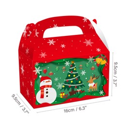 QYCX 12 Pcs Christmas Candy Boxes Christmas Party Decorations Christmas Gift Boxes Snowman Reindeer Xmas Tree Christmas Cookie Boxes Party Favor Treat Box Goodie Box for Christmas Xmas Party Supplies