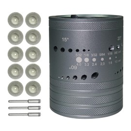 Tungsten Electrode Sharpener Grinder Head 6 Sizes & 8 Angles TIG Welding Tool, 48 Holes with 10 Double Diamond Wheels & 3 CNC Mandrels Compatible with most rotary tools