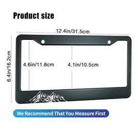 HOSNYE Mountain Landscape License Plate Frame Black 2 Pcs Mountains Hand Drawing Rocky Peaks Metal Cute Licenses Plates Frames Licenses Plate Covers Car Tag Frame Women Men US Vehicles 12 x 6 Inch
