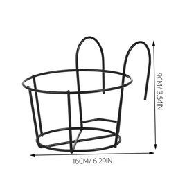 BESPORTBLE 2pcs Round Hanging Flower Stand Metal Railing Planters for Porch Deck and Balcony Outdoor Decor