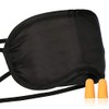 com-four® 3 Piece Travel Set - Inflatable Neck Pillow, Eye