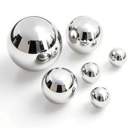 Ekukeon Pack of 6 Stainless Steel Garden Balls, Decorative Ball Swimming Balls, Silver, Swimming Balls for Mini Pond, Metal Hollow Ball for Decorative Fountain (2 cm x 3 + 4 cm x 2 + 6 cm x 1)