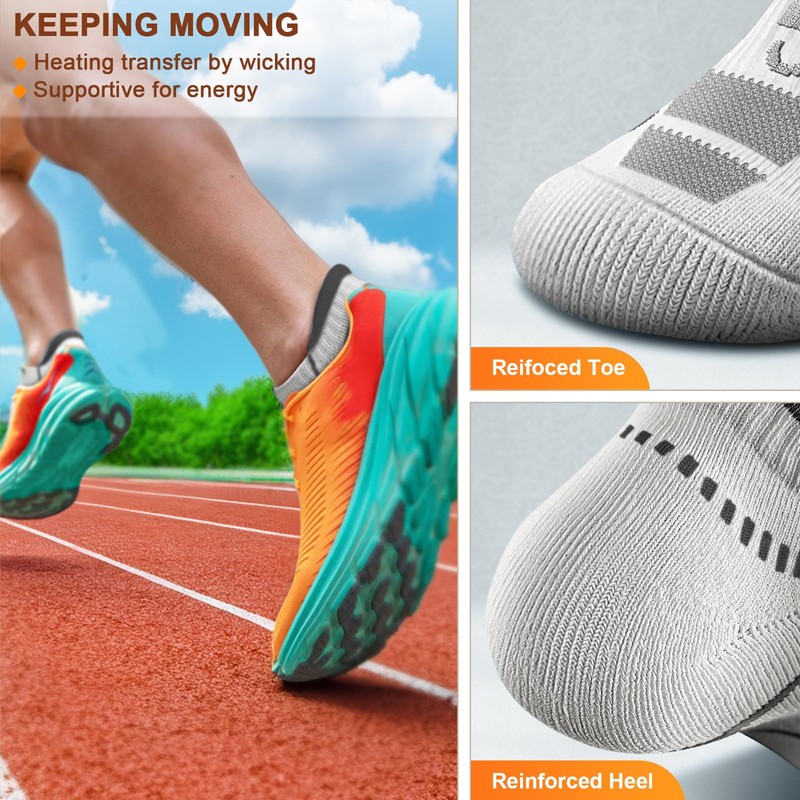 KEMISANT Trainer Socks 6 Pairs Men's Running Socks Ankle Socks