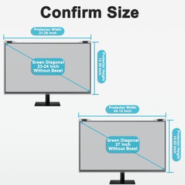 [2 Packs] GHY Universal 23, 23.6, 23.8, 24" Anti Blue Light Screen Protector 24 Inch Monitor, Anti UV Eye Protection Filter, Hanging Type Computer Screen Protector for Eyes