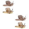 Sosoport 2sets Unique Mini Snail Figure Model Durable Plastic Snail