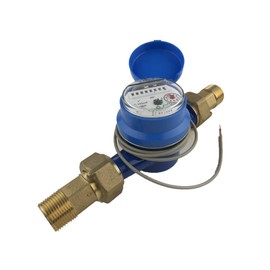 DAE AS-100mP 1" Water Meter with Pulse Output, Measuring in Liter + NPT Coupling