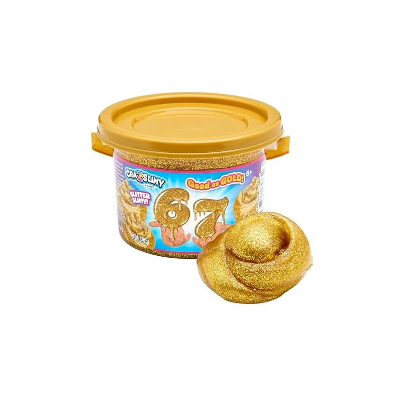 Cra-Z-Art 67 Slime Bucket, 24 oz Gold Glitter Premium Premade