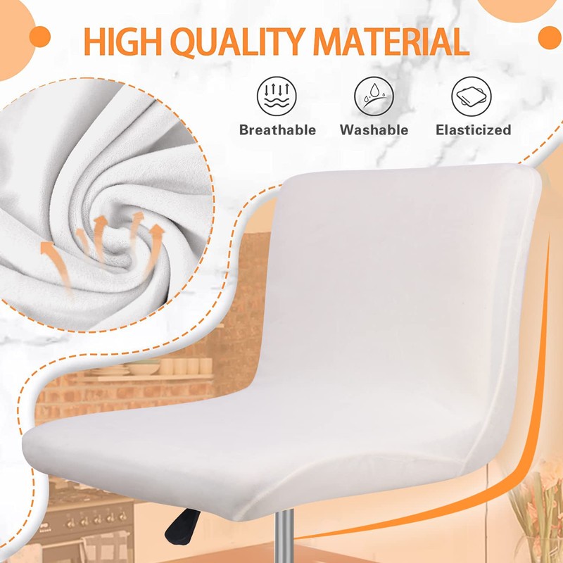 SONNACH Bar Stool Covers, Velvet Barstool Slipcovers with Back, Slipcovers