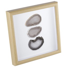 SUNYIK Handmade Natural Agate Slice Frame Panel for Wall Art Desktop Home Decoration 8.8" Original Color