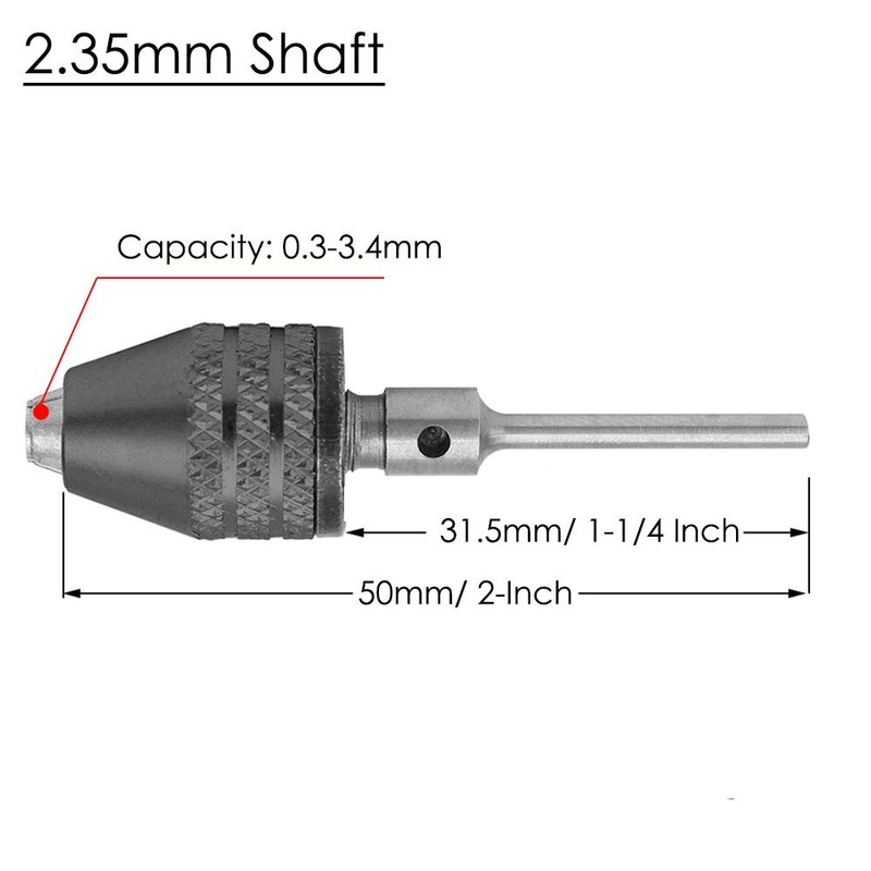 Bestgle 2 Packs 2.35mm Shaft Mini Keyless Drill Chuck Quick