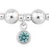 Trink Brand Sterling Silver Beaded Birthstone Bracelet for March Aquamarine