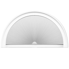 Half Circle Window Shade,Arch Window Curtain Blackout for Indoor Windows,Half Moon Window Shade No Drill Cellular Shades for Windows Thermal Insulated UV Protection Radius 36" White