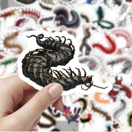 120Pcs Centipede Stickers for Laptop,Car,Water Bottle,Luggage,Bike,Scrapbook,Notebook,Phone,Skateboard,Helmet,Adults Girl Gift,Reptile Waterproof Cartoon Sticker,Cute Animal Vinyl Aesthetic Decal