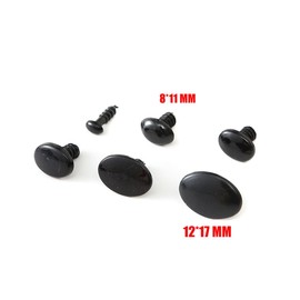50PCS 12x17 mm Oval Plastic Doll Eyes Safety Eyes and Noses Black Sewing Craft Doll Eyes with Washers Animal Craft Nose Eyes for Crochet Bears Puppet Stuffed Animals Doll Making