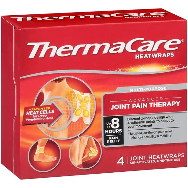 ThermaCare Advanced Multi-Purpose Joint Pain Therapy (4 Count, Pack of 3) Heatwraps, Up to 8 Hours of Pain Relief, Temporary Relief of Joint Pains