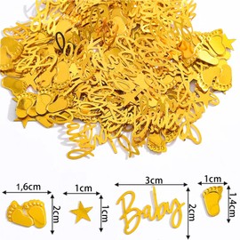 Tourima 15 g Gold Baby Confetti Table Decoration for Baby Shower, Baby Shower Decoration, Boy Girl, Baby Feet 1-2 cm, Oh Baby Gender Reveal Party Decoration, Baby Shower Decoration, Neutral, Gender