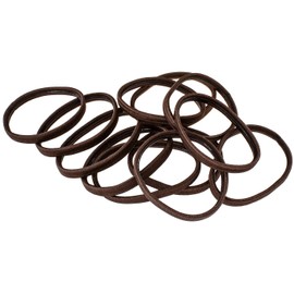 HAARallerliebst Hair Bobbles Wide with Rubber Grip (Pack of 12, Brown, 4.5 cm) for More Hold, Includes Box for Storage (Box Colour: White)