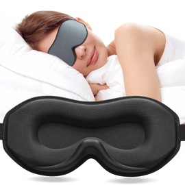 Umisleep Sleep Mask for Side Sleepers with 3D Eye Sockets, Adjustable Elastic Band, Light Blocking and Breathable.Eye Mask for Men and Women: Perfect for Travel & Yoga, Grey