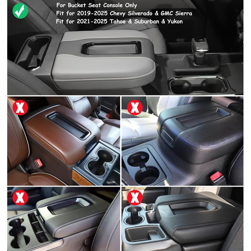 Center Console Cover for 2019-2026 Chevy Silverado/GMC Sierra & 2021-2026