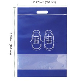 PINGEUI 30 Pieces Large Shoe Storage Bags, Portable Travel Shoe Bags, Non-Woven Shoes Storage Bags with Zipper Transparent Slot for Daily and Travel Use